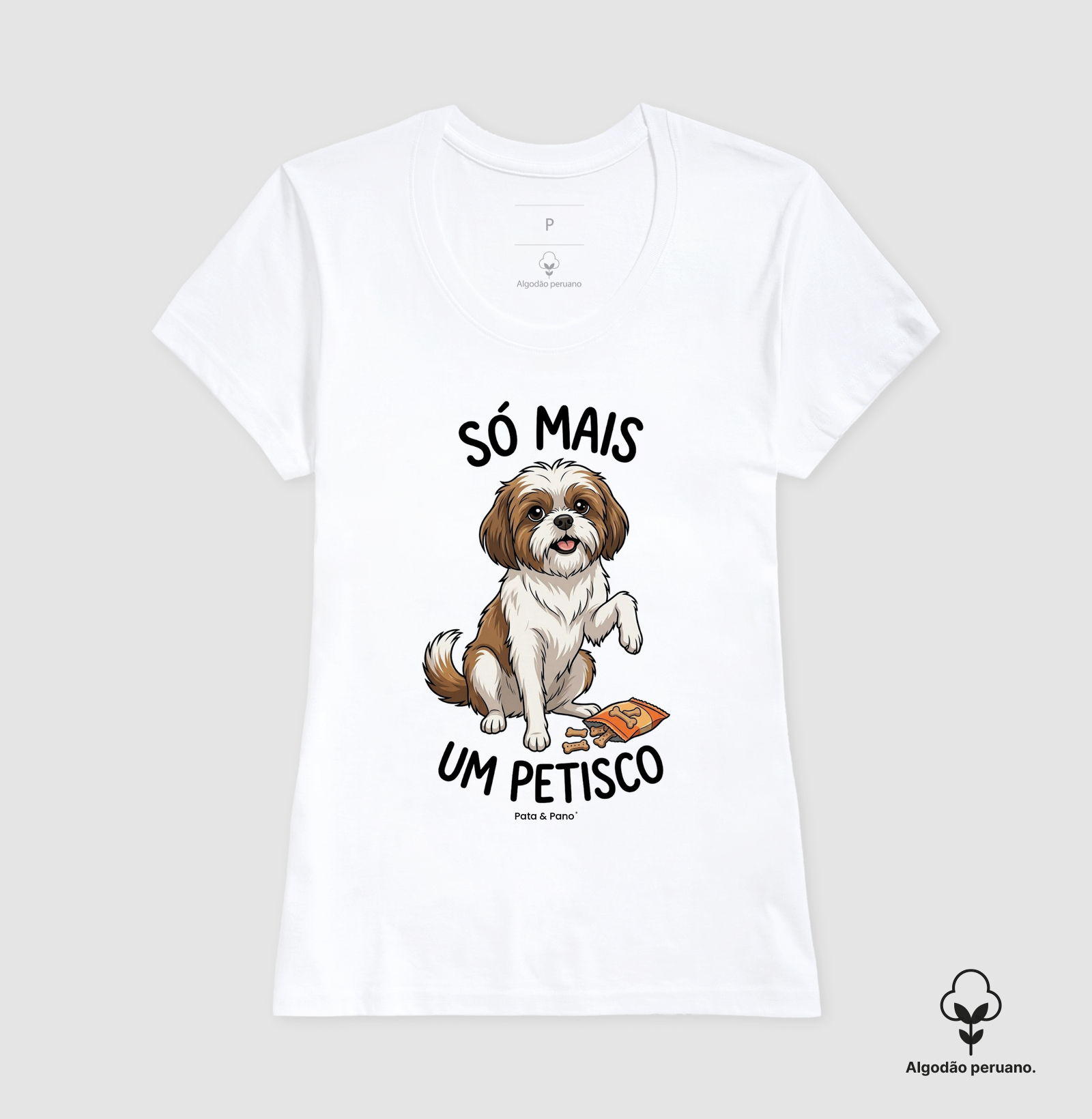 CAMISETA ALGODÃO PERUANO SHIHTZU PETISCO - Imagem 4