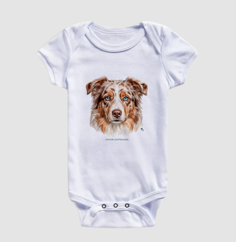 Cães - Pastor Australiano (Red Merle) - Body Infantil - Imagem 5