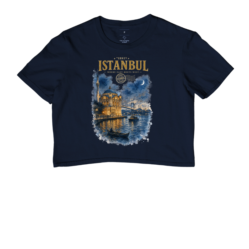 Camiseta Istanbul Turkey Where East Meets West | Aquarela Mesquita Bósforo | Colecao Fashion Travel - Imagem 4