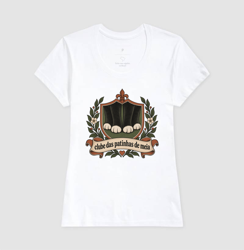 Camiseta Gato Preto "clube das patinhas de meia" | Pelo & Pano - Imagem 5