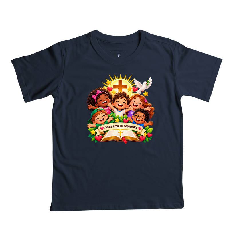 Camiseta Infantil Jesus Ama os Pequeninos - Imagem 4