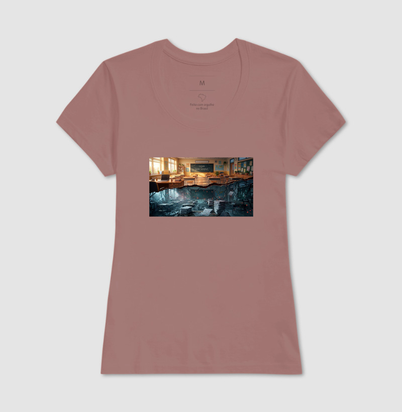 Camiseta Unissex Algodão Sala de Aula Mundo Invertido - Imagem 17