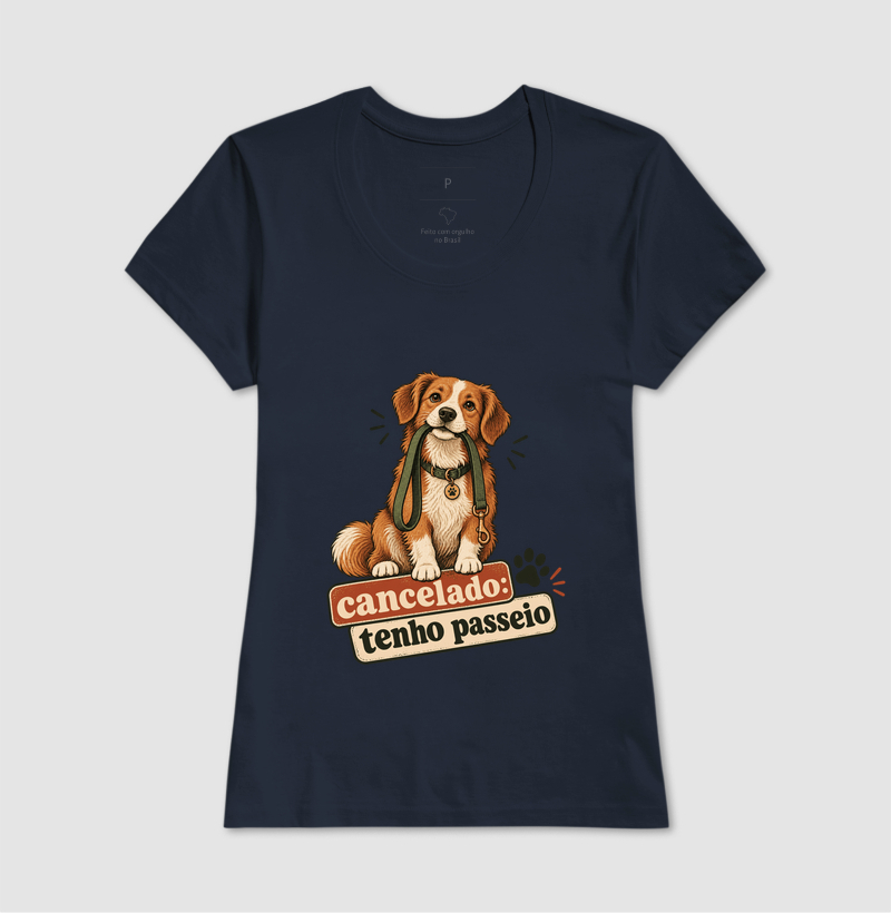 Camiseta Cachorro Engraçada "cancelado: tenho passeio" | Pelo & Pano - Imagem 7