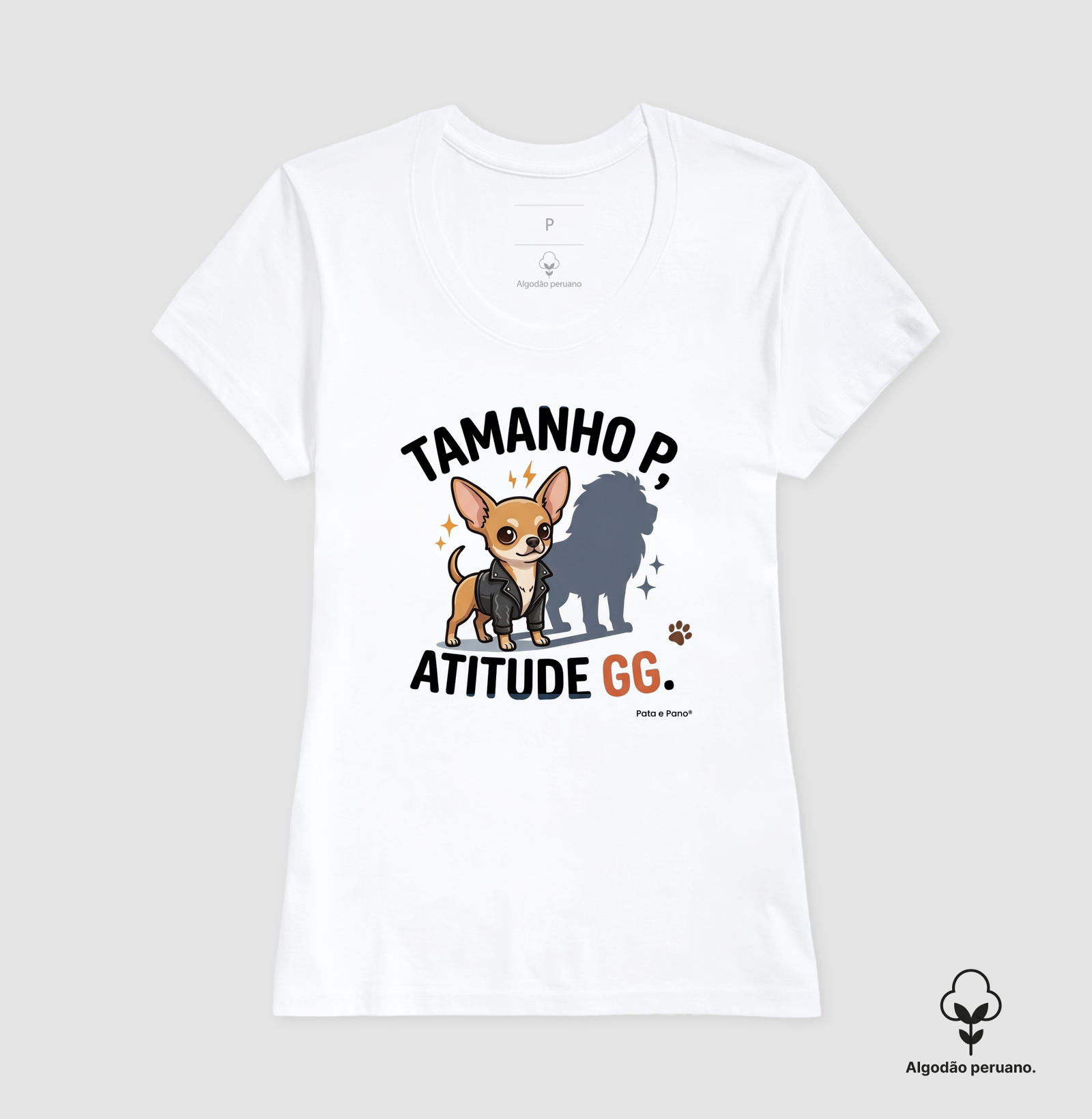 CAMISETA ALGODÃO PERUANO CHIHUAHUA TAMANHO - Imagem 8