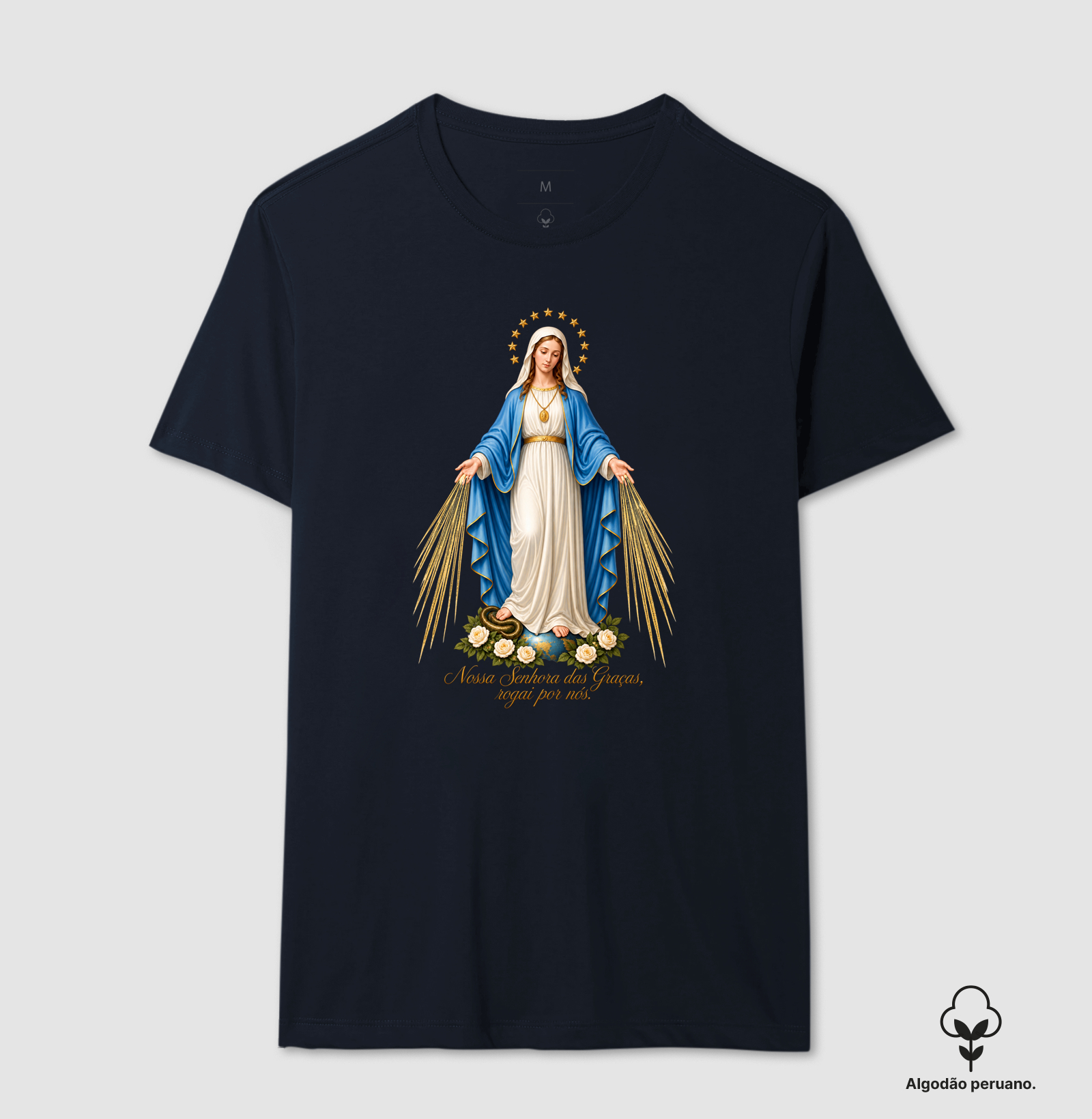 Camiseta Algodão Peruano Nossa Senhora das Graças - Imagem 5