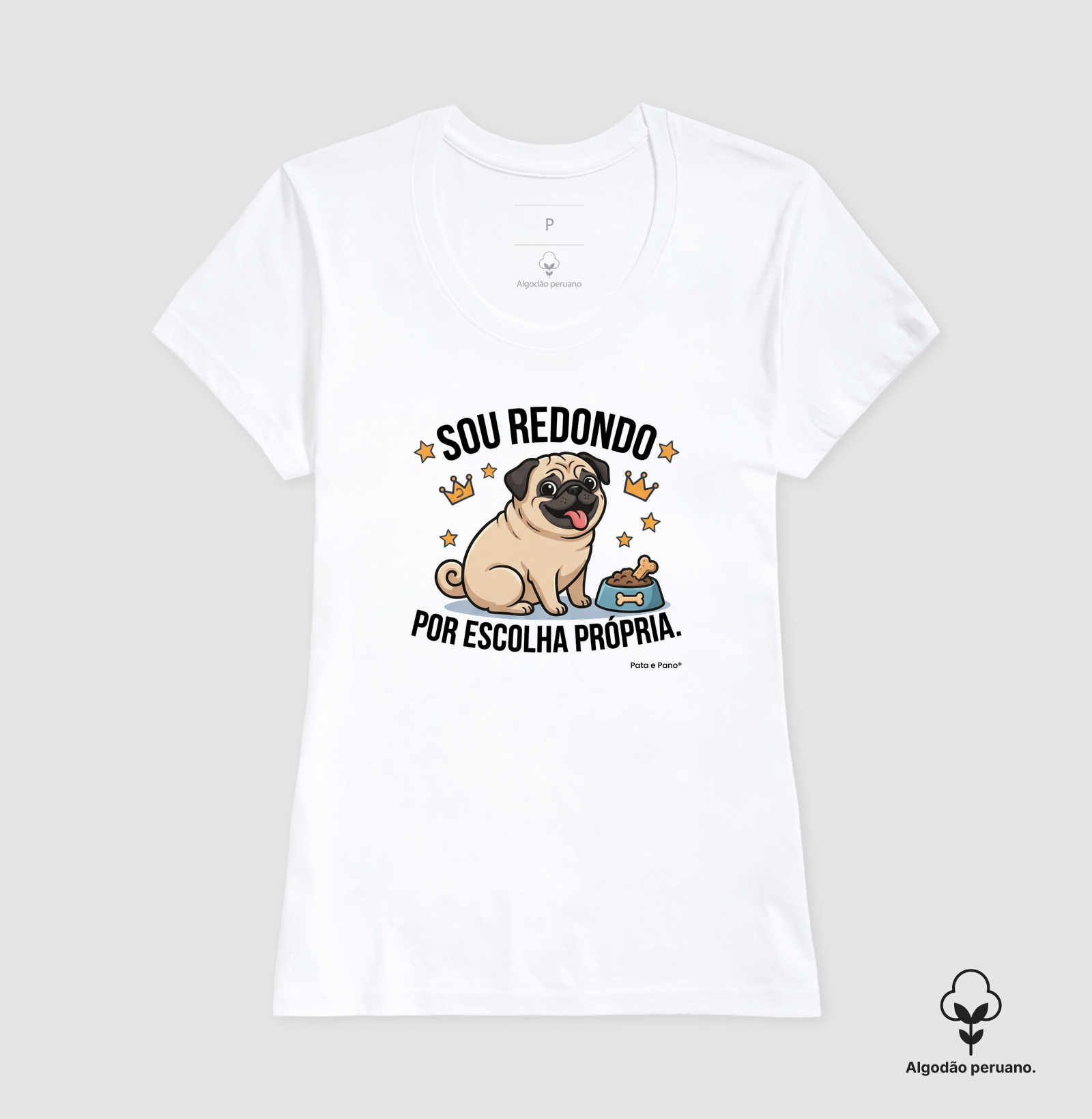 CAMISETA ALGODÃO PERUANO PUG REDONDO - Imagem 6