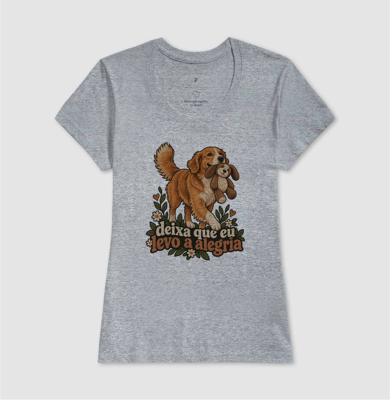 Camiseta Cão com Brinquedo "deixa que eu levo a alegria" | Pelo & Pano - Imagem 9