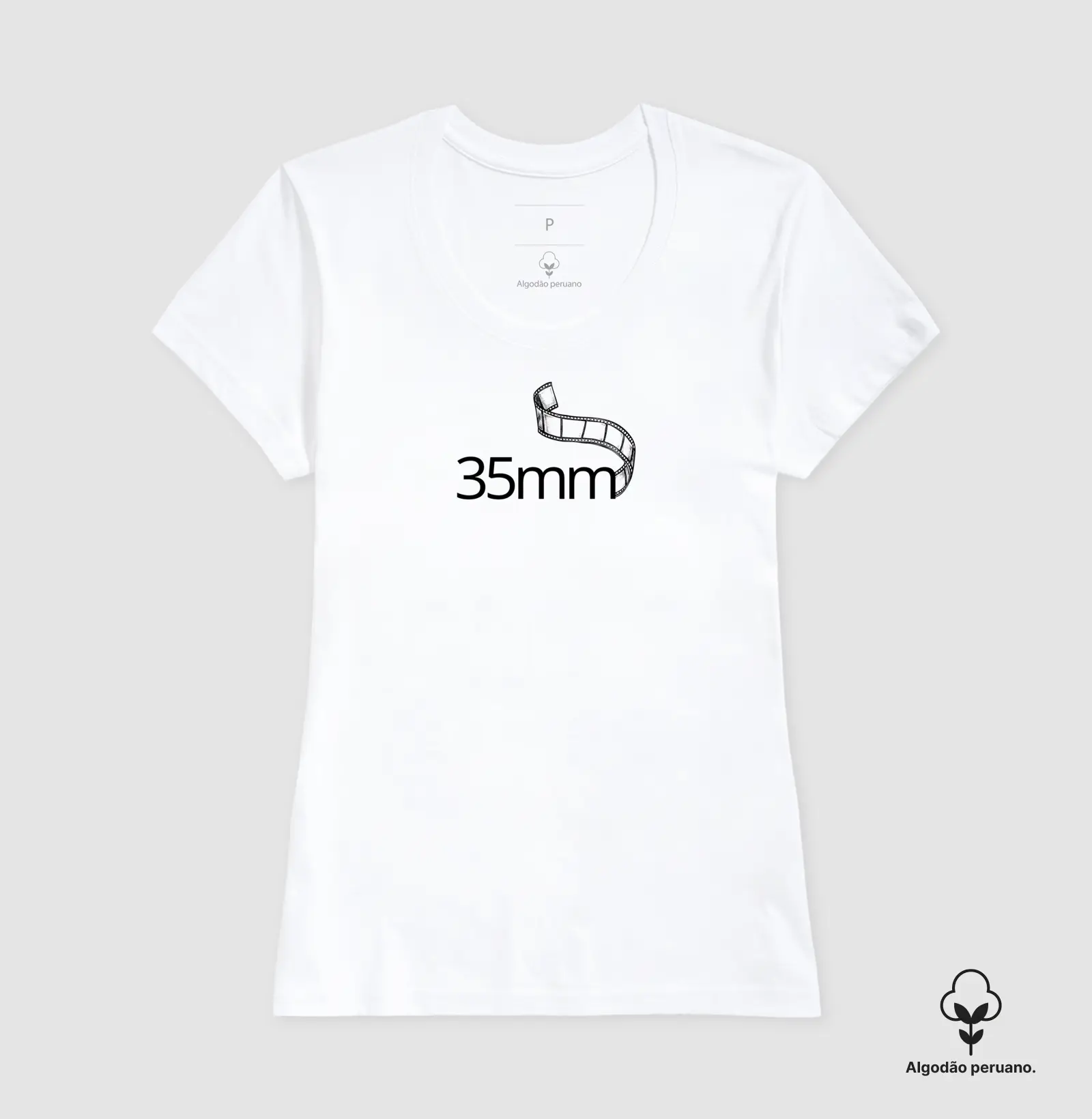 Camiseta Premium algodão Peruano, tira de filme 35mm - Imagem 5