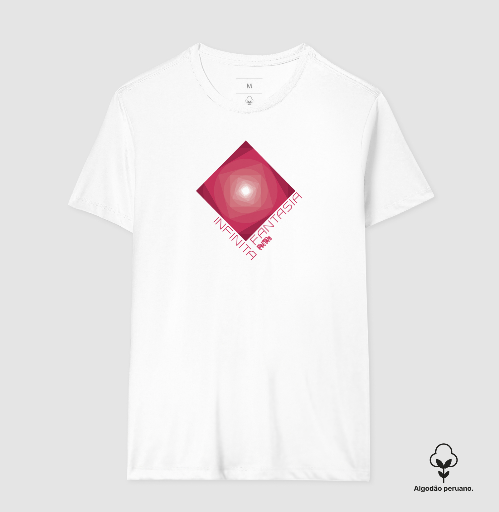 T-SHIRT "INFINITA FANTASIA" / MAGENTA ESTAMPA MÉDIA (ALGODÃO PERUANO)