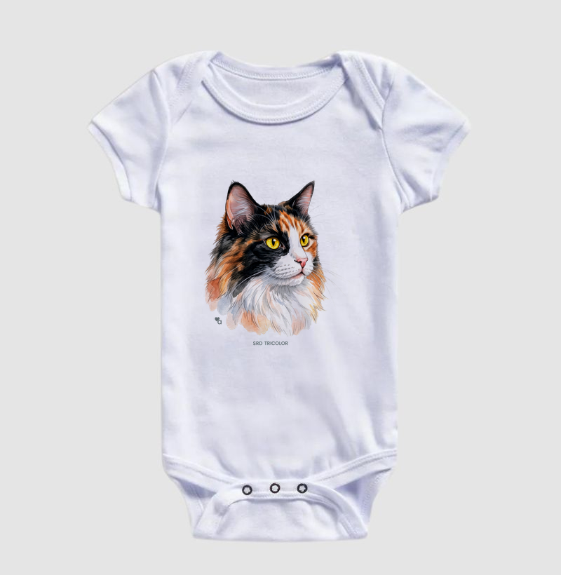 Gatos - SRD Tricolor - Body Infantil - Imagem 5