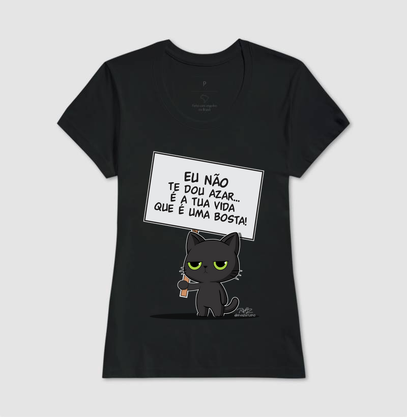 Camiseta Gato Sincero Azar - Imagem 3