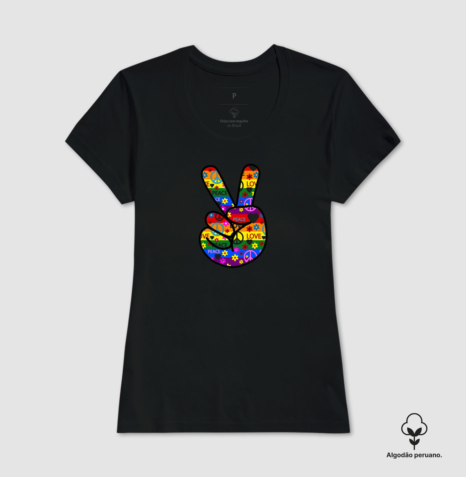 Camiseta Paz e Amor Retro - Imagem 6