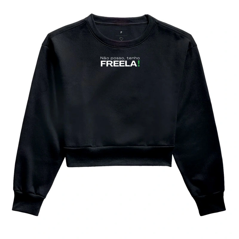 Moletom cropped feminino, não posso tenho freela - Imagem 2