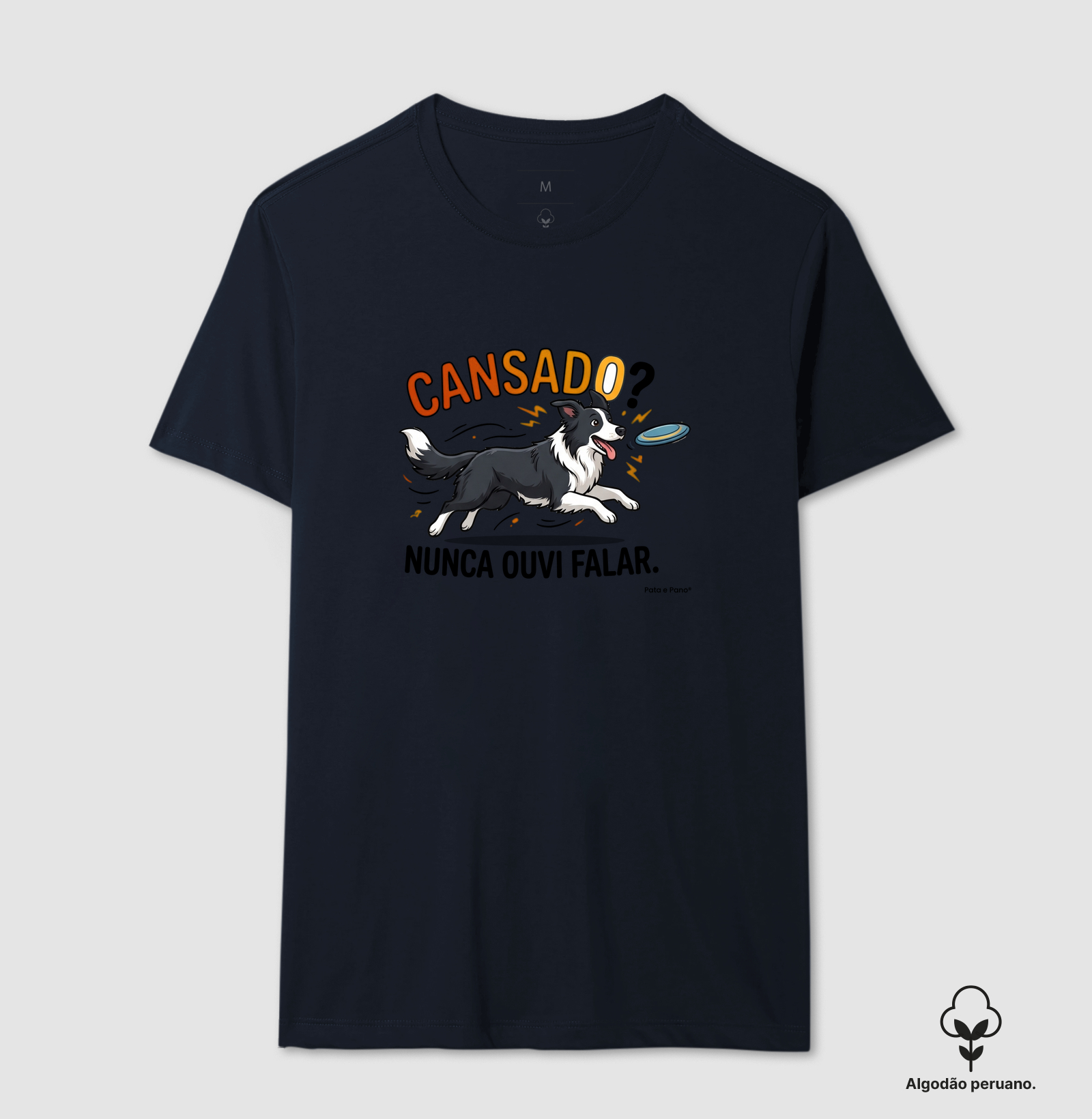CAMISETA ALGODÃO PERUANO BORDER COLLIE CANSADO - Imagem 2