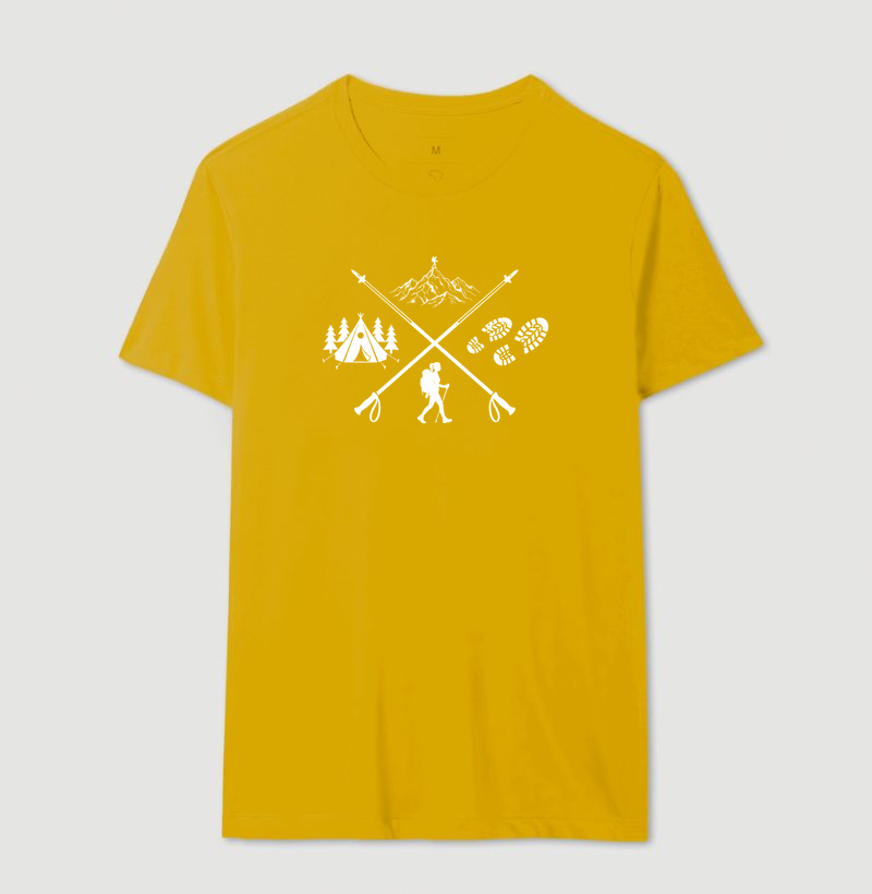 Camiseta Trilheira Montanha Acampamento | Bastoes Cruzados Hiking Feminino | Colecao Viciados em Viagem - Imagem 17