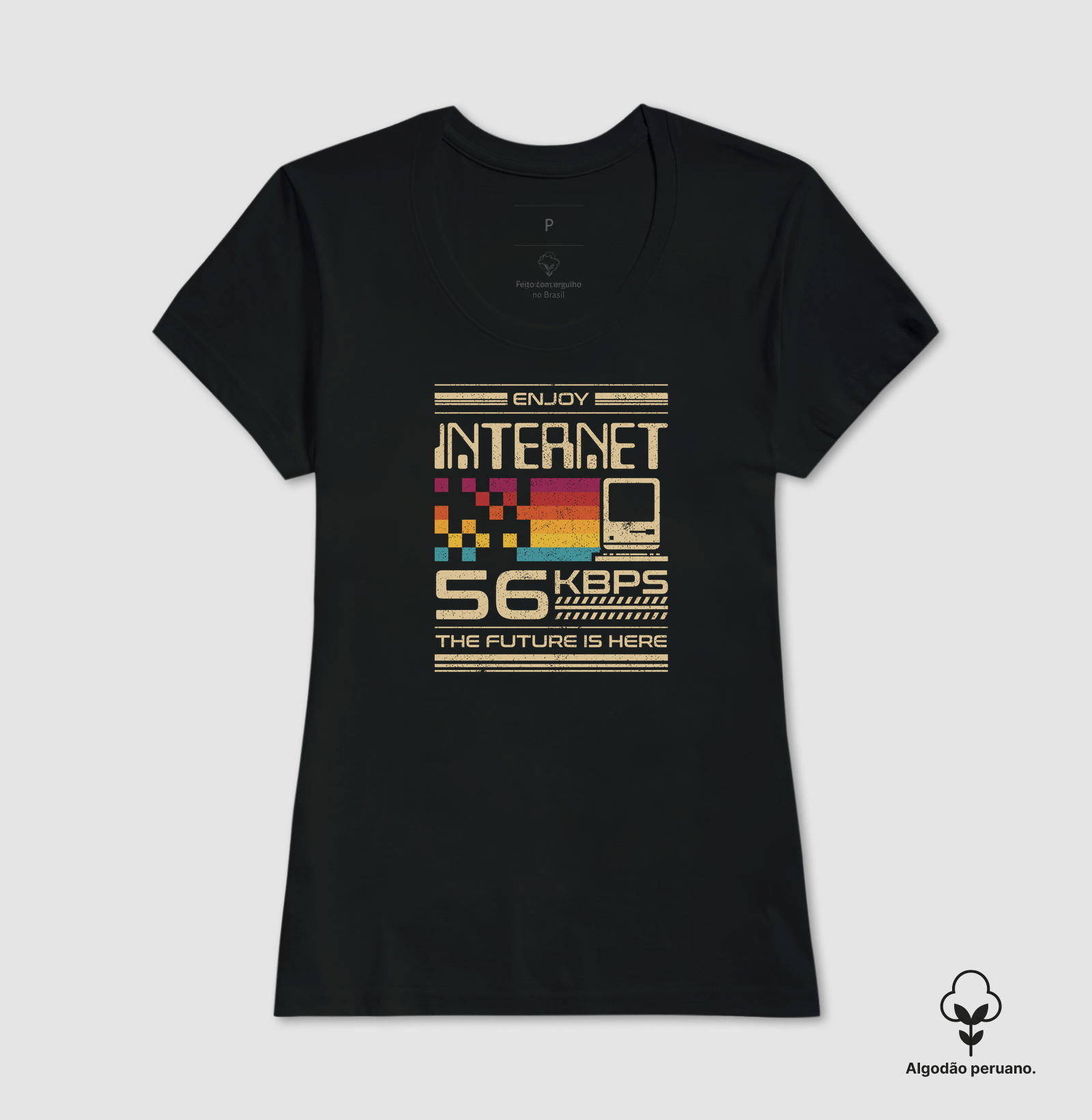 Camiseta Algodão Peruano Aproveite a Internet a 56kbps - Imagem 3