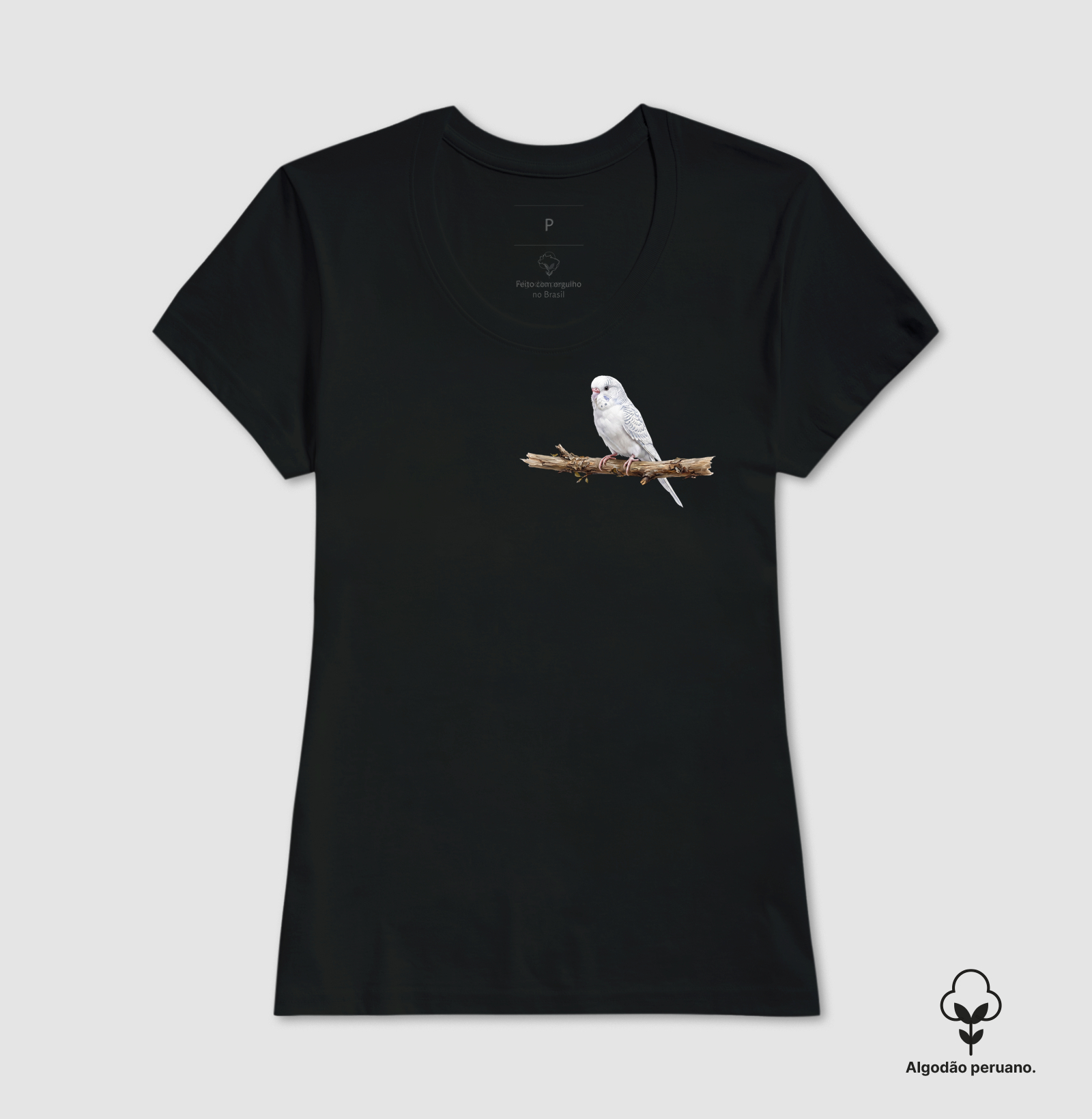 Periquito Branco Minimalista - Imagem 2