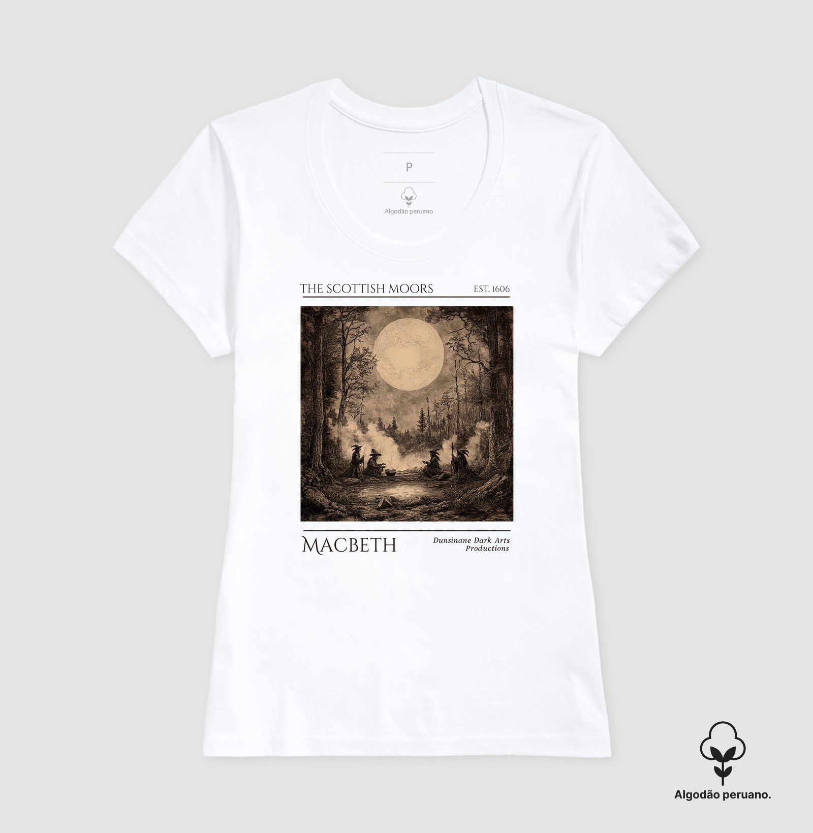 Camiseta Macbeth William Shakespeare Bruxas Algodão Peruano  - Imagem 3