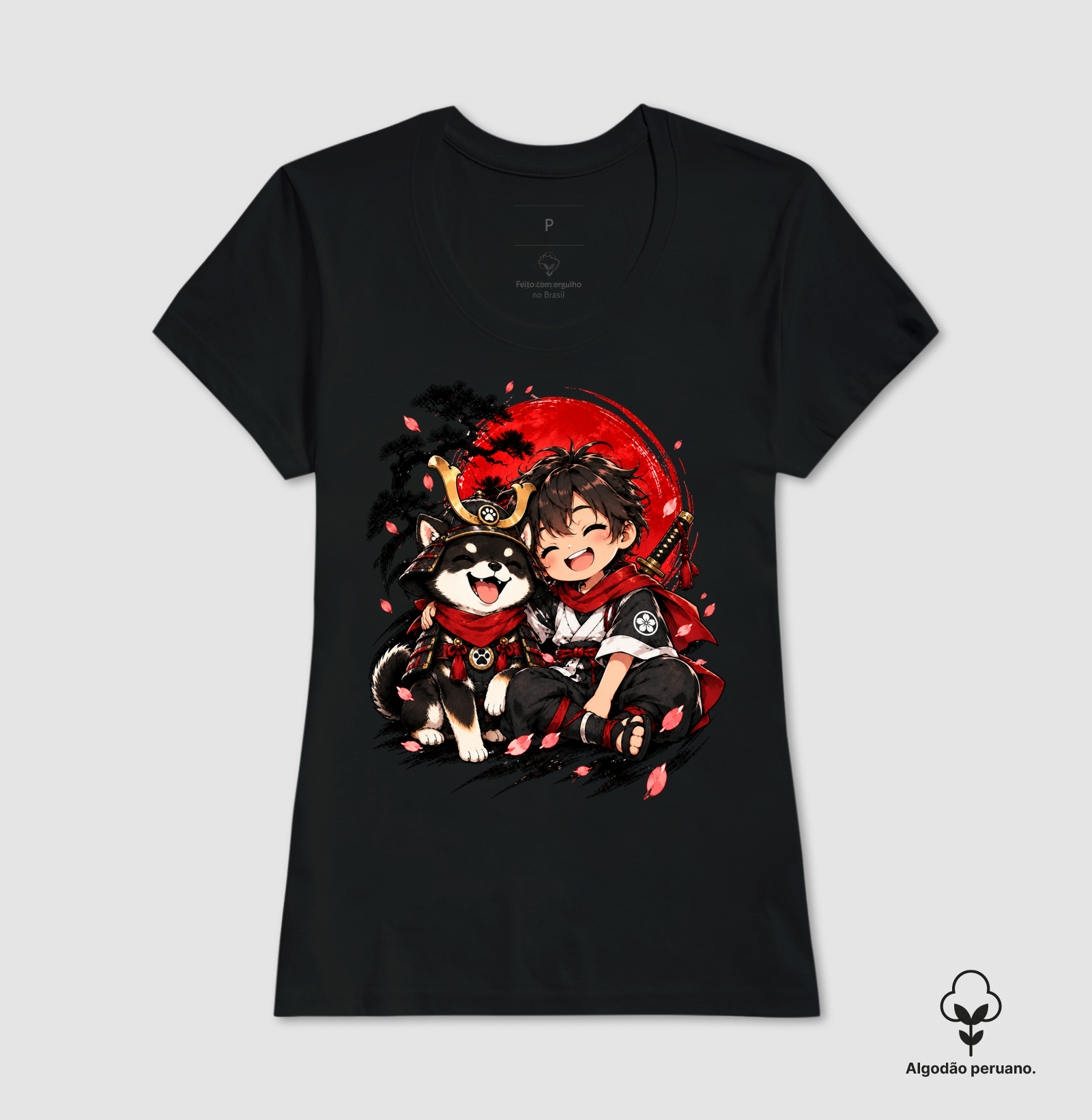 Pequeno Samurai & Shiba — Amigos de Honra (Preto) - Imagem 4