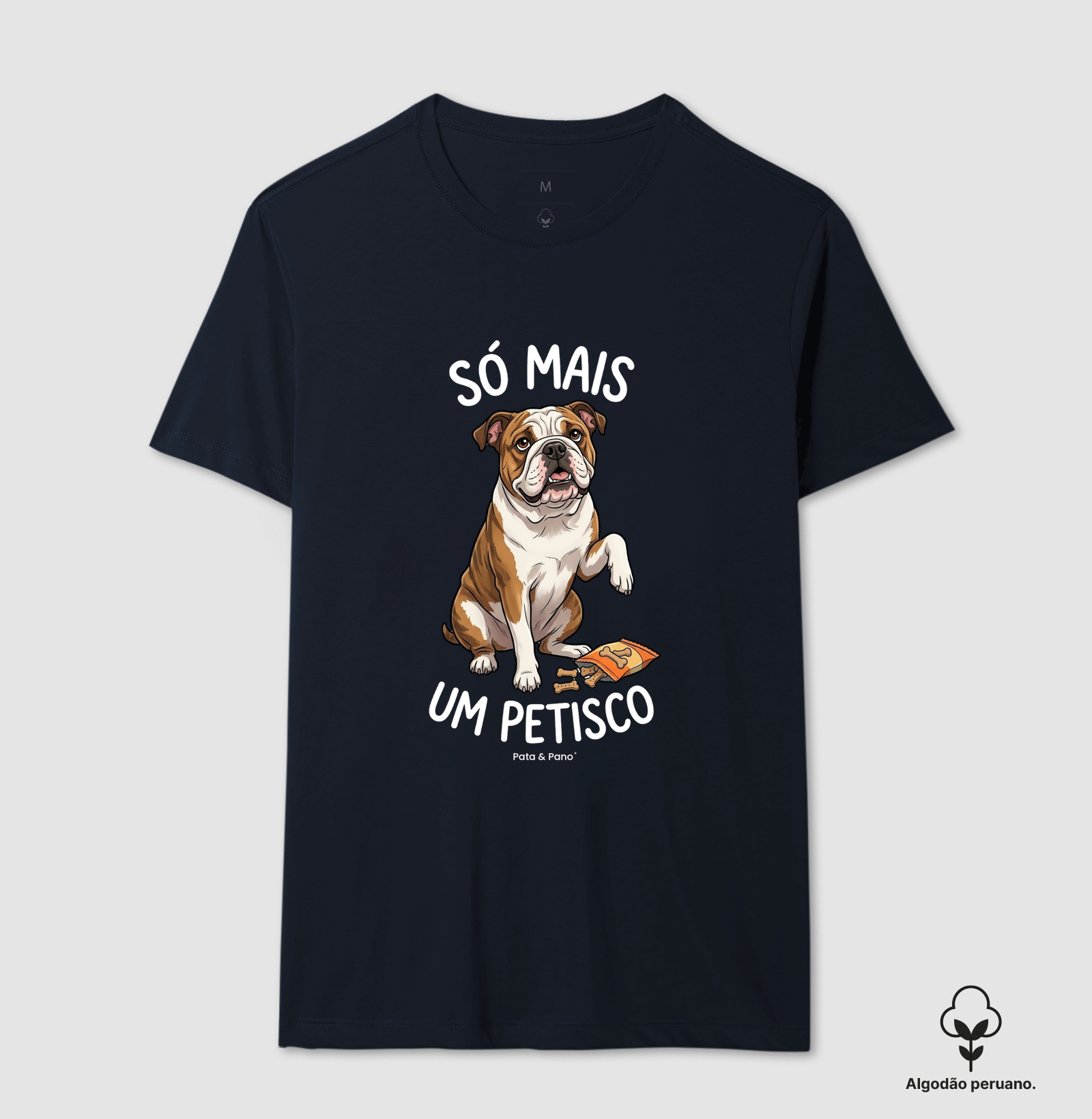 CAMISETA ALGODÃO PERUANO BULLDOGUE INGLÊS PETISCO - Imagem 3