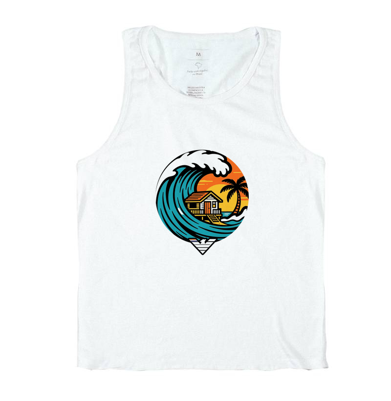 Paraíso no mar - estampa exclusiva.  Sente a brisa, ouça o som das ondas e leve a vibe do paraíso pra onde você for! Mais que uma camiseta - é levar o paraíso com você todo dia. - Imagem 2