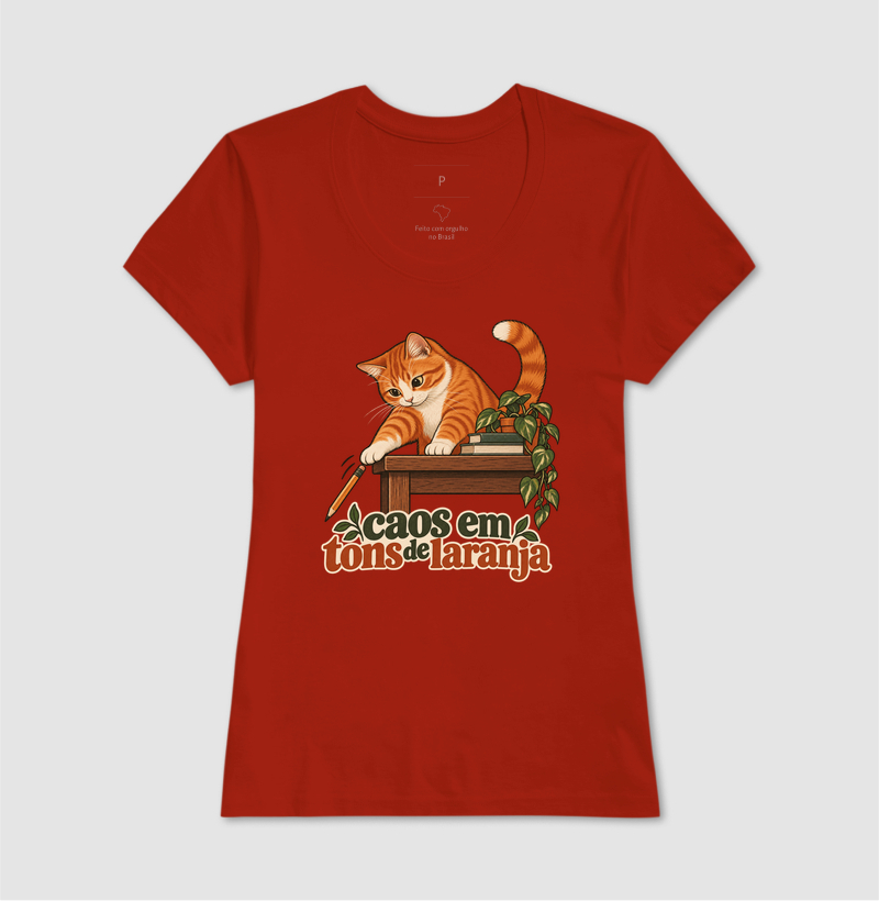 Camiseta Gato Laranja "caos em tons de laranja" | Pelo & Pano - Imagem 11