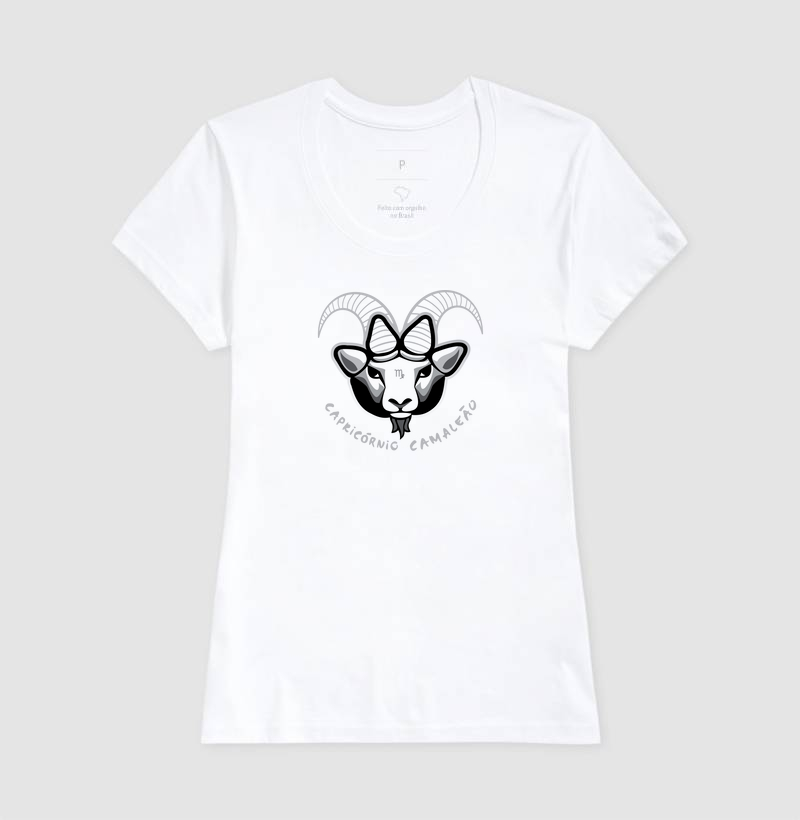 Camiseta Feminina Camaleão Signos - Capricórnio