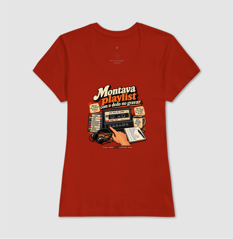 MONTAVA PLAYLIST COM O DEDO NO GRAVAR - Modo Capivara - Camiseta - Imagem 13