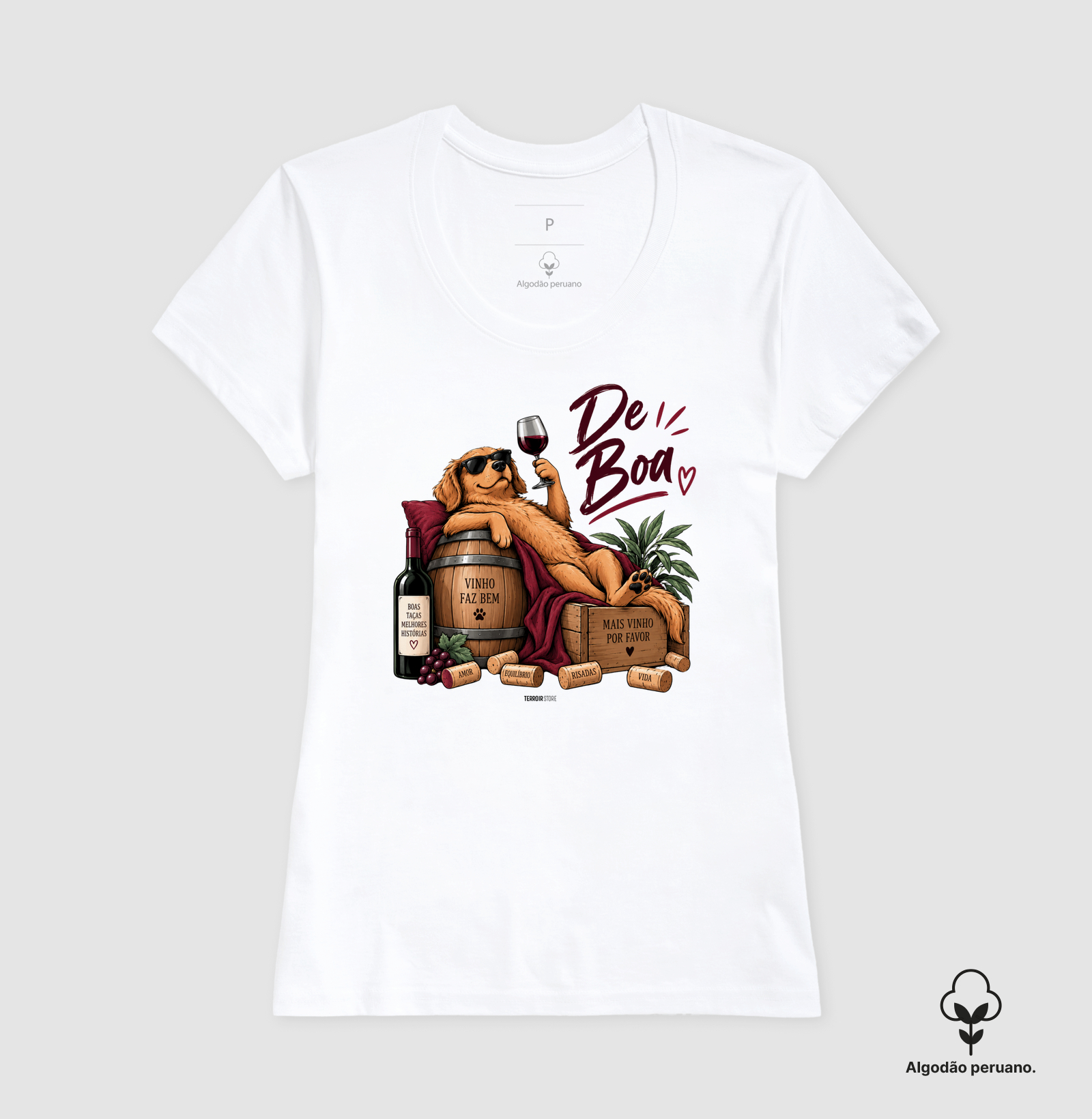 Camiseta “De Boa” Cachorro com Vinho – Lifestyle Relax - Imagem 5