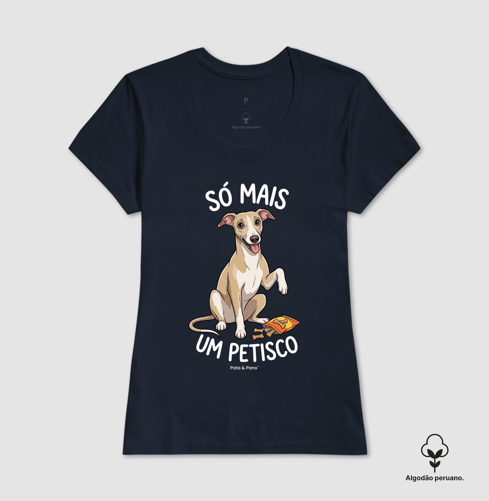 CAMISETA ALGODÃO PERUANO WHIPPET GALGO PETISCO - Imagem 3