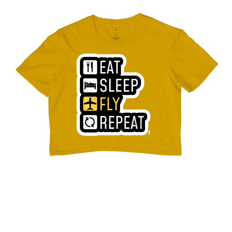 Camiseta Eat Sleep Fly Repeat | Rotina do Viajante Viciado | Colecao Viciados em Viagem - Imagem 8