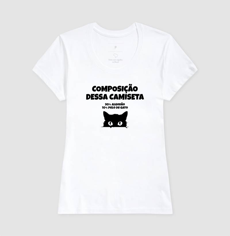 Composição dessa camiseta: 90% algodão 10% pelo de gato - Imagem 5