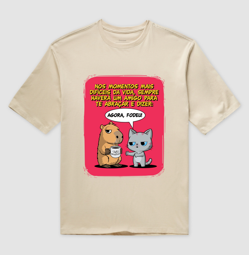 Camiseta Capivara e Gato Amigos - Imagem 3