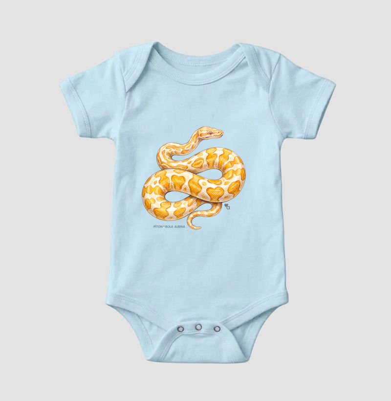 Répteis - Píton-bola albina - Body Infantil - Imagem 6