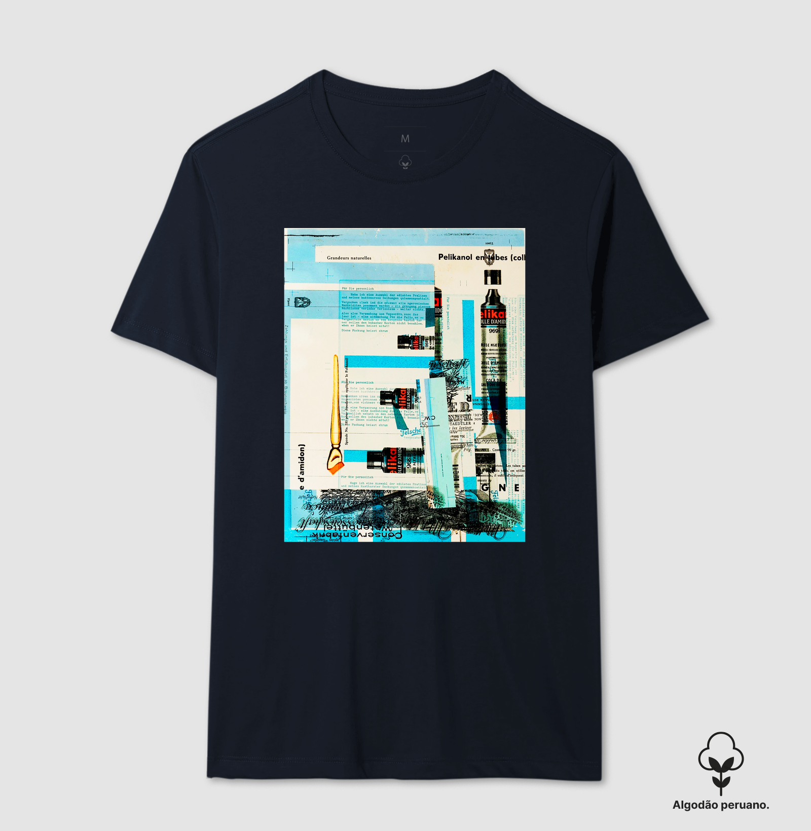 Camiseta Estética Dadaísta Pelikan Papelaria Antiga Algodão Tanguis Nobre - Imagem 5