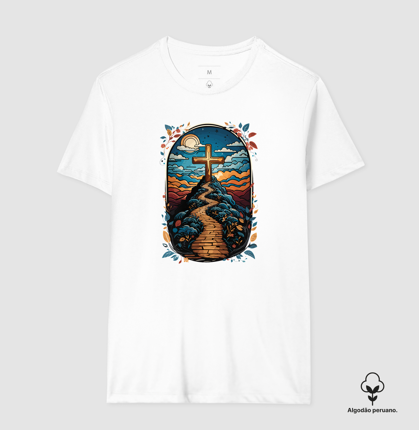 Camiseta Masc. Algodão Peruano Caminho da Cruz - Imagem 3