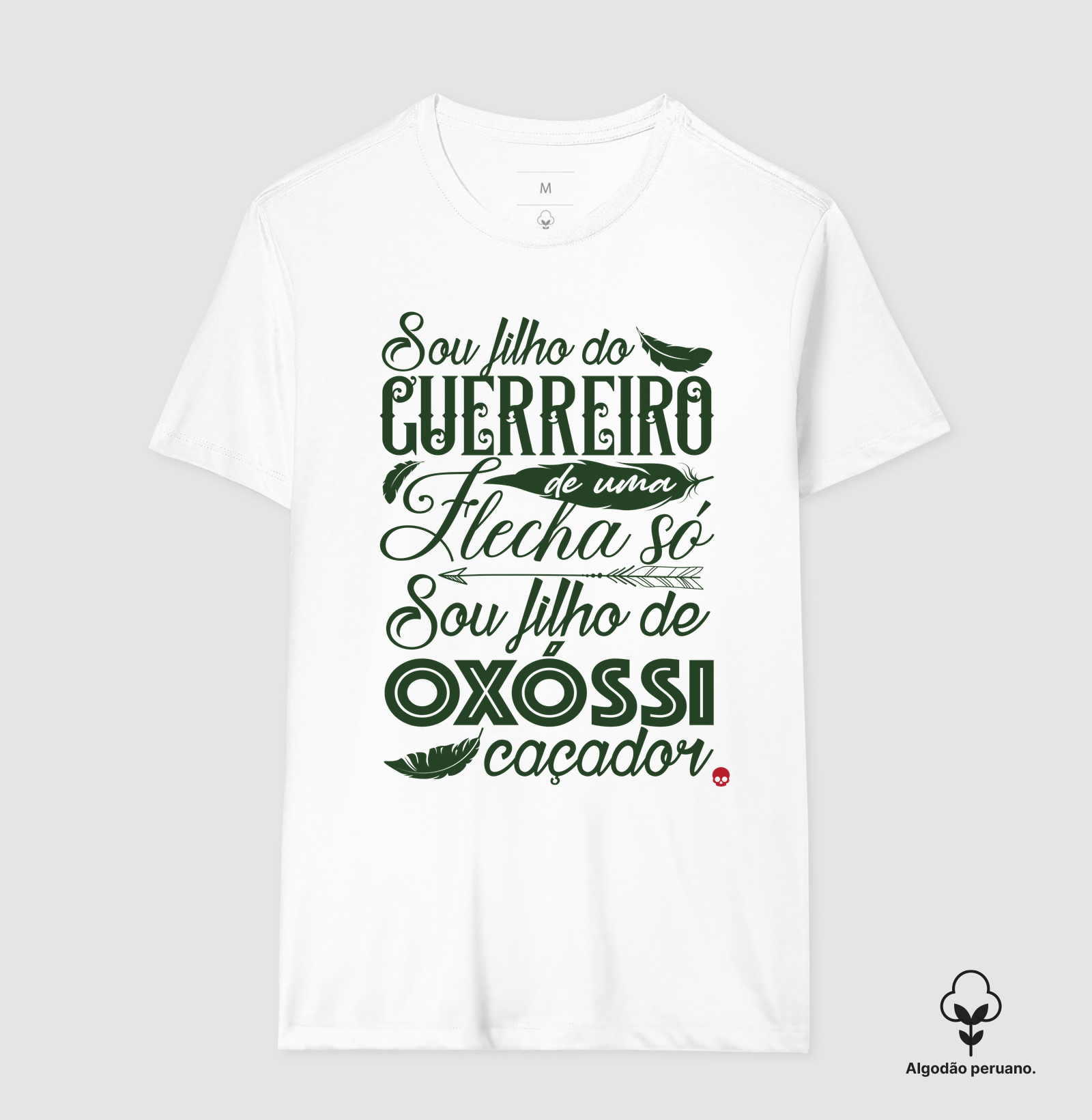 Camiseta Umbanda Oxóssi - Sou filho de um Guerreiro - Em Algodão Peruano - Imagem 2