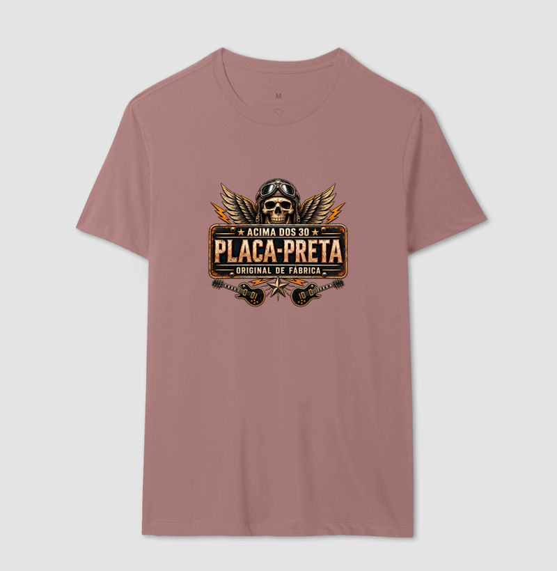 Camiseta Rock Placa Preta Acima dos 30 – Estampa Caveira Aviador e Guitarras - Imagem 16