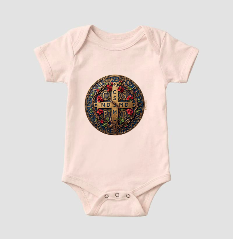 Medalha de São Bento e Flores Coroa-de-Cristo | Arte Sacra Exclusiva - Imagem 5
