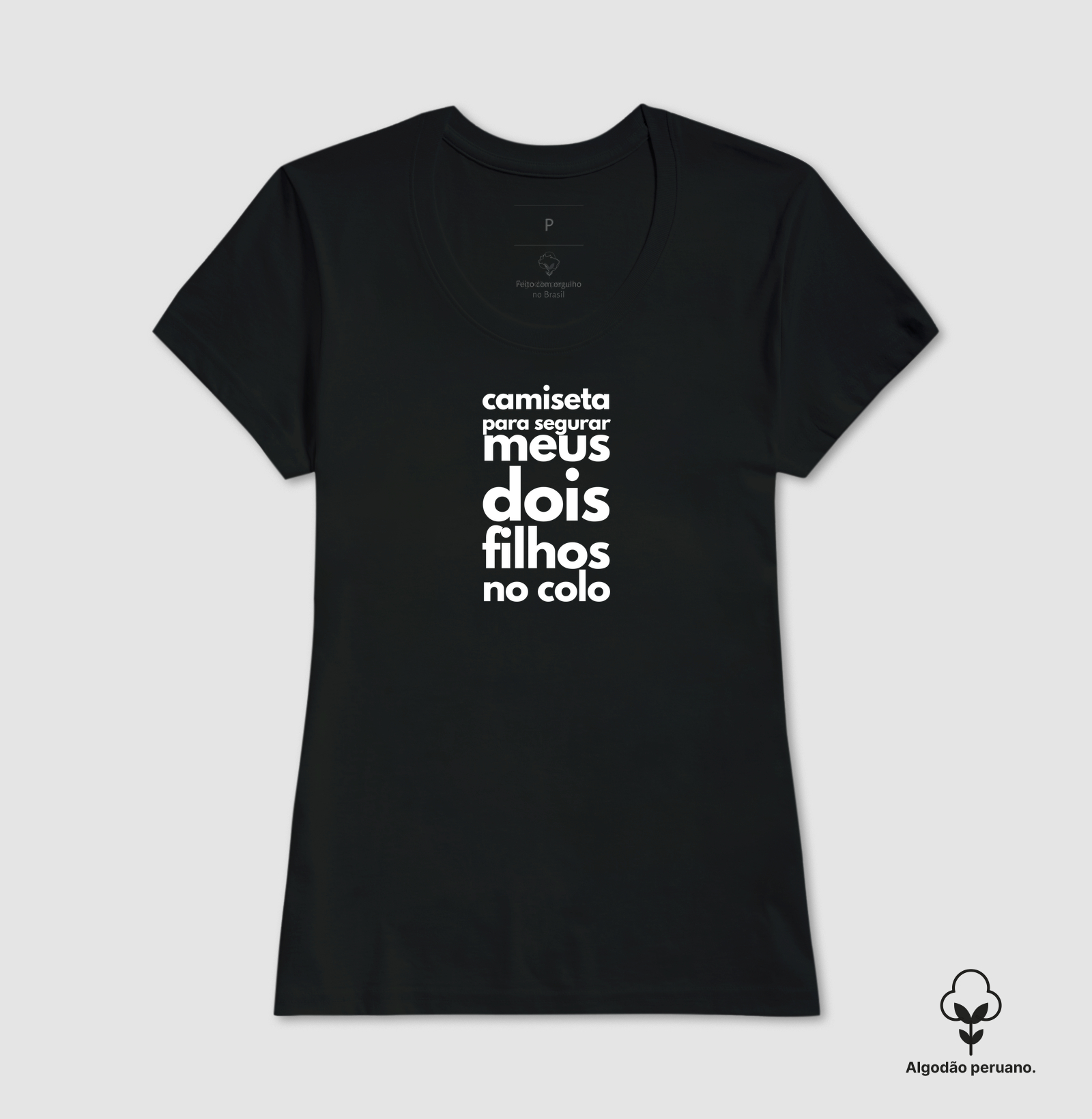 Camiseta para segurar meus dois filhos no colo (algodão peruano) - Imagem 5