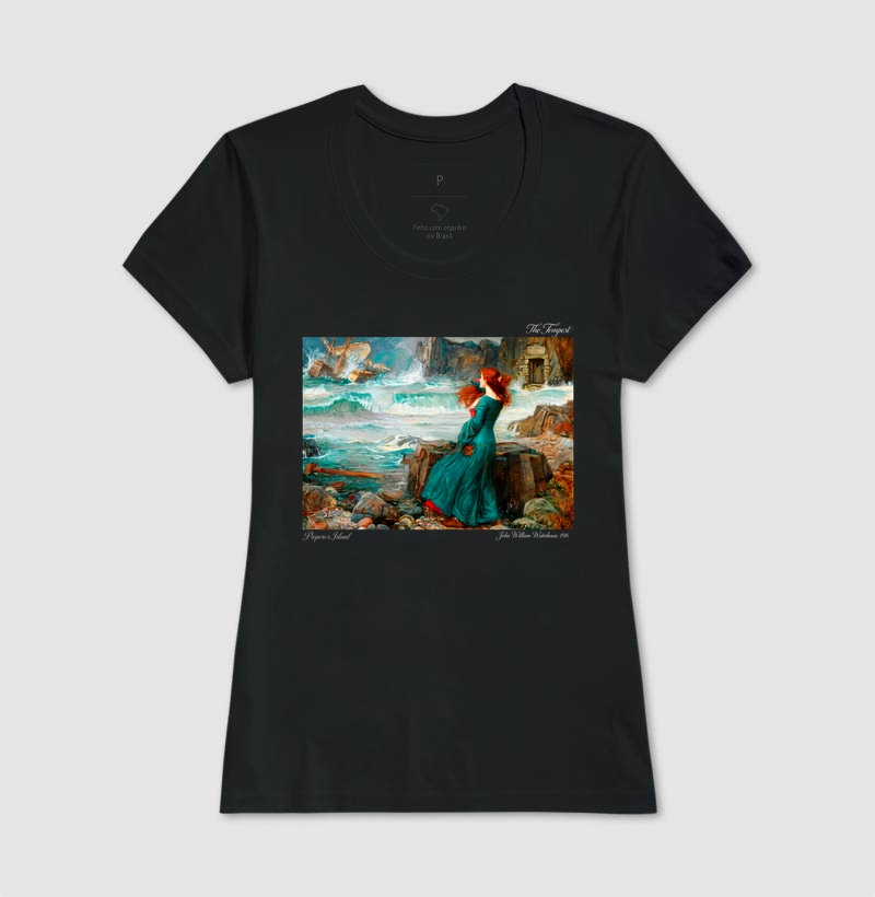 Camiseta Aesthetic Art History Miranda The Tempest J.W. Waterhouse - Imagem 3