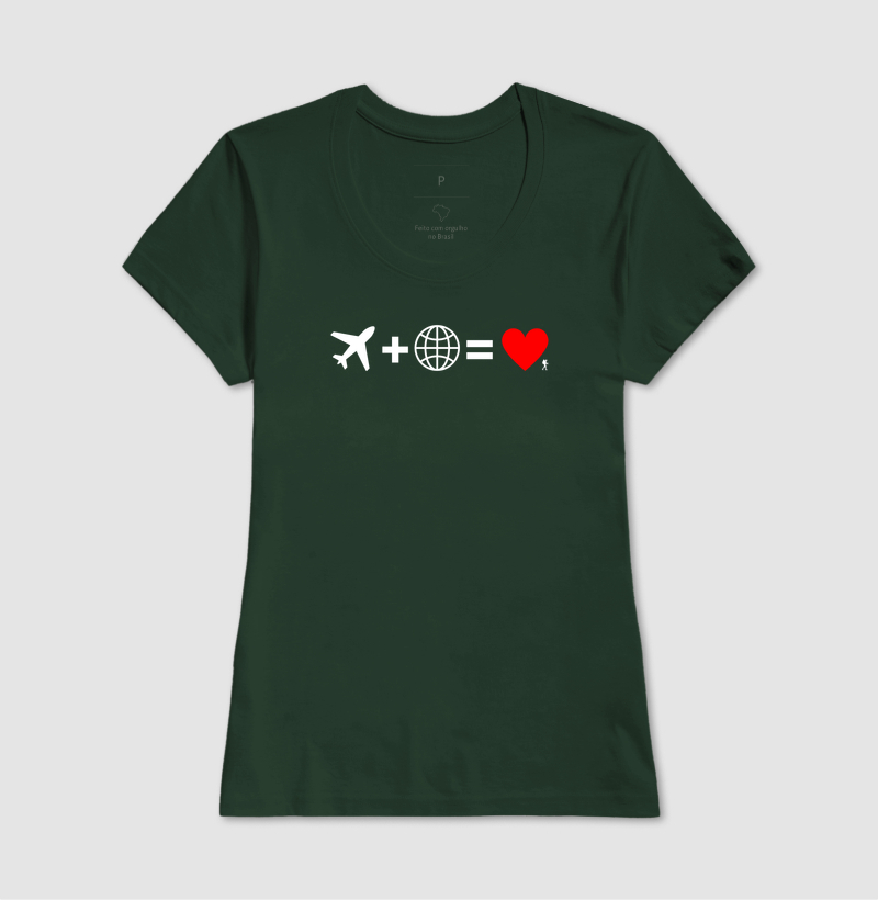 Camiseta Aviao Mais Mundo Igual Amor | Equacao Viagem Minimalista | Colecao Viciados em Viagem - Imagem 16