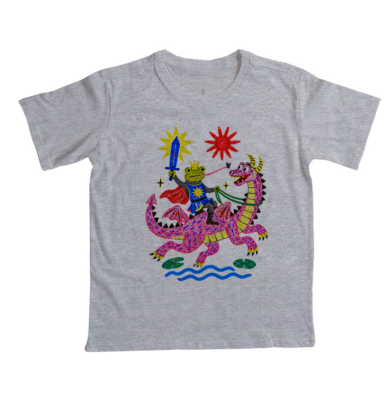 Camiseta Infantil Sapo Real no Dragão Rosa - Imagem 4