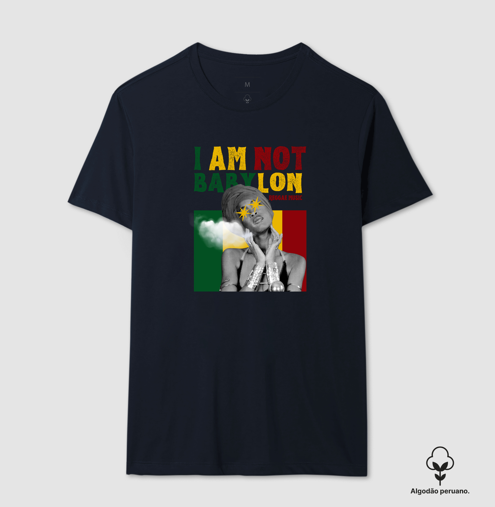 Camiseta Oversized  I Am Not Babylon!  Coleção Reggae. Unissex. Algodão Premium. - Imagem 4