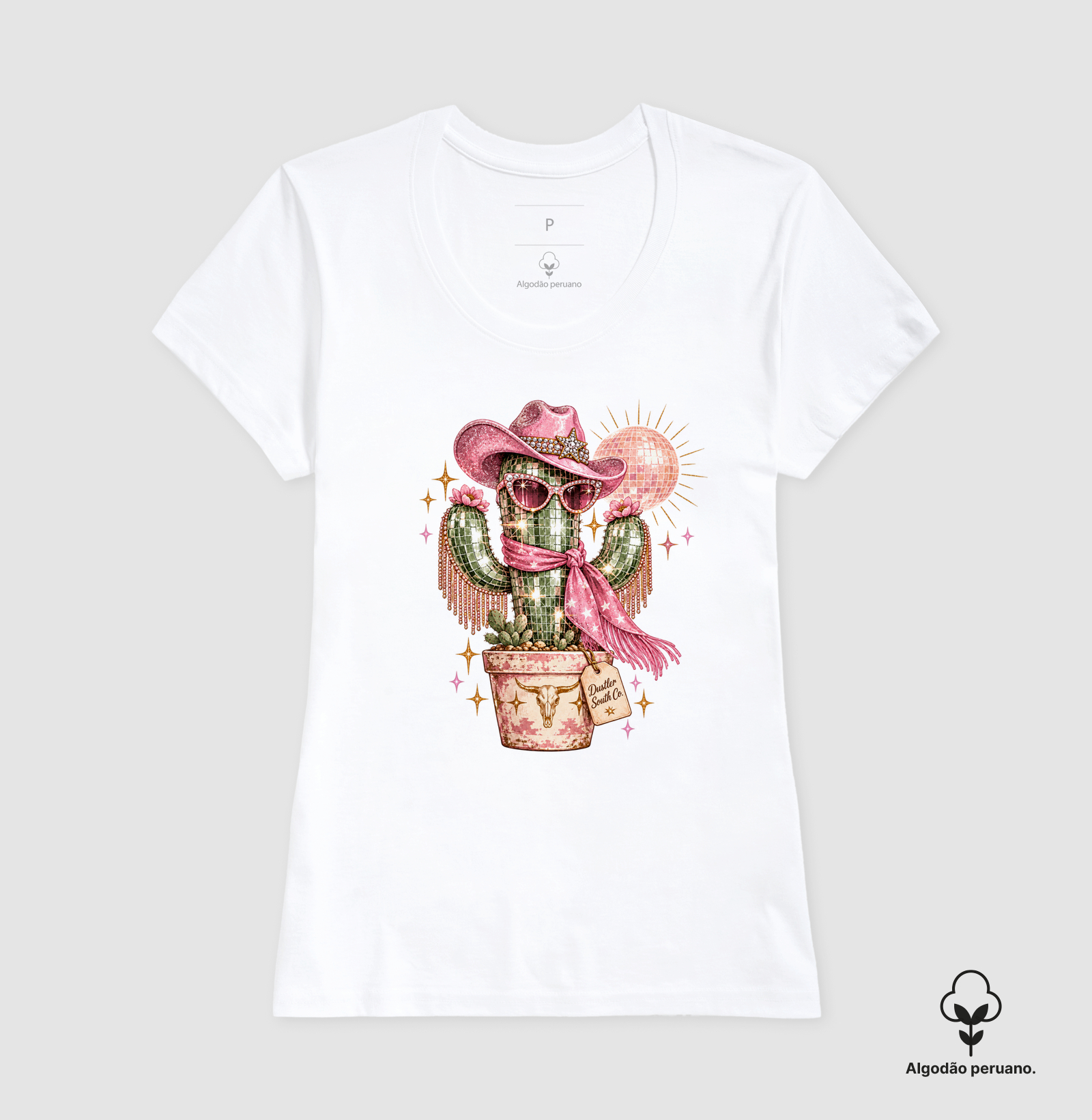 Baby Look Country Feminina Cowgirl Cactus Dustler South Co. Algodão Premium - Imagem 2