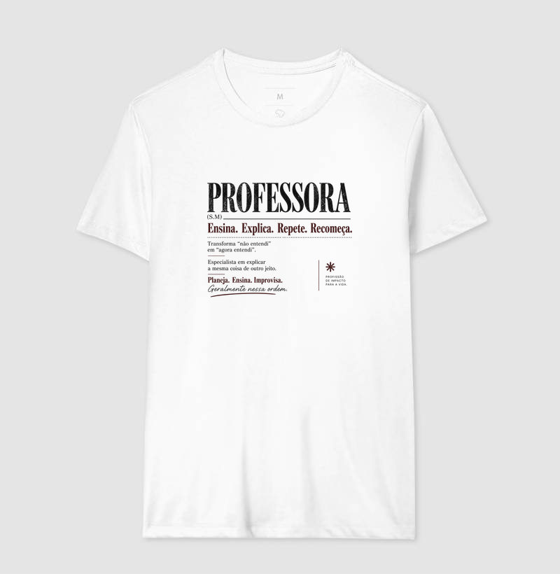 Camiseta Feminina Algodão Definição Professora Estampa Docente  - Imagem 4