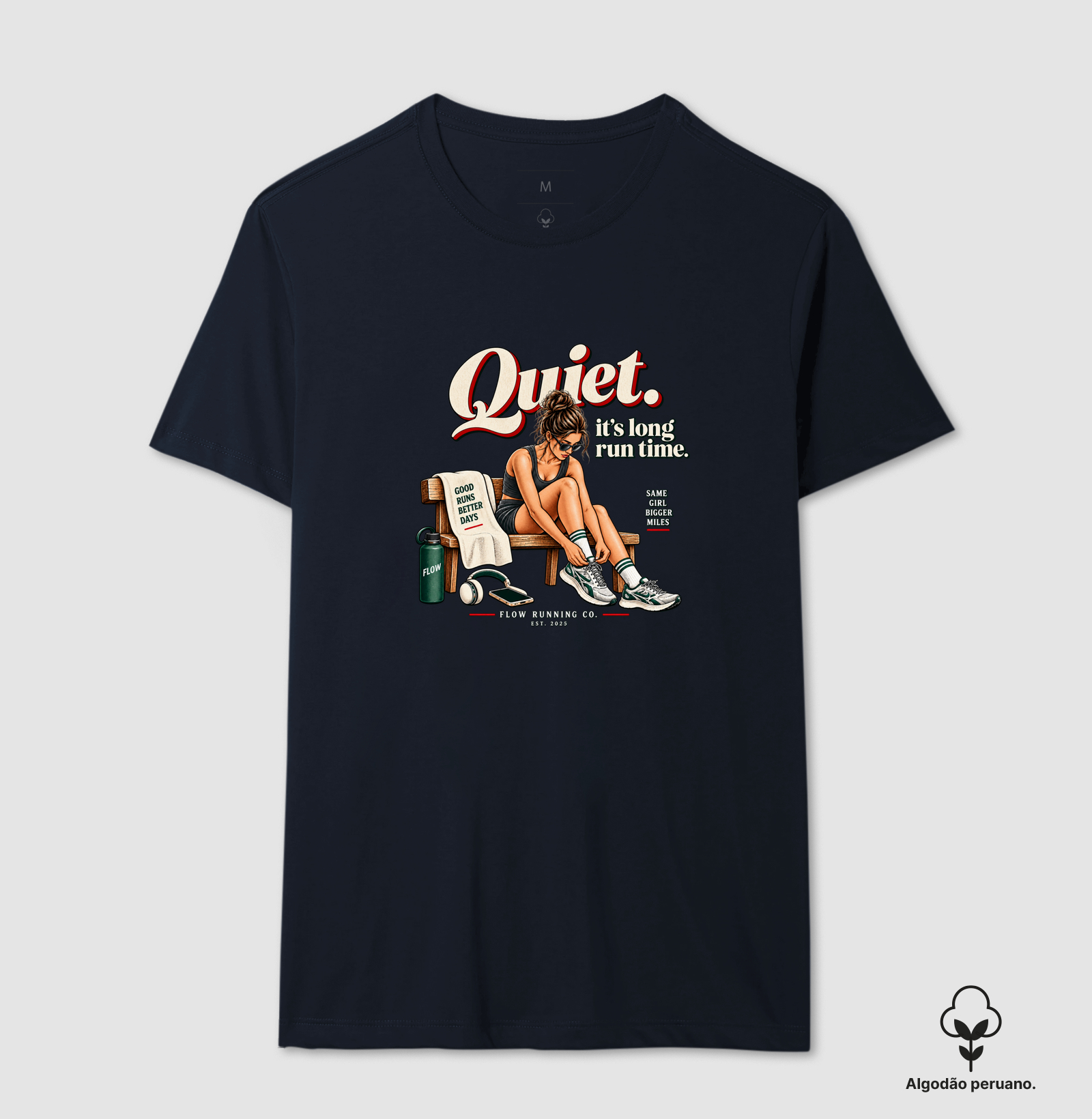 Camiseta Algodão Peruano Corrida - Quiet, It's Long Run Time - Imagem 5