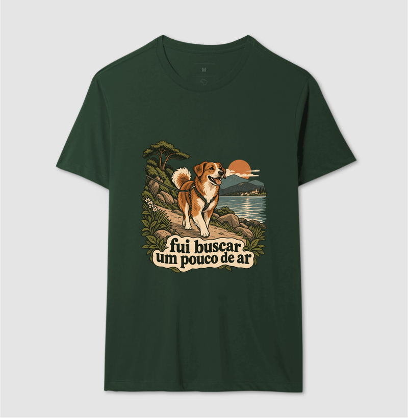 Camiseta Cachorro Natureza "fui buscar um pouco de ar" | Pelo & Pano - Imagem 12