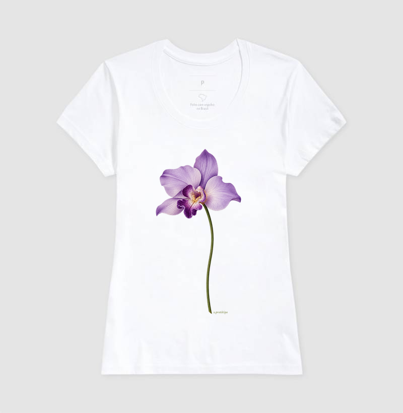 Camiseta Orquídea Lilás (estampa G) - Imagem 5