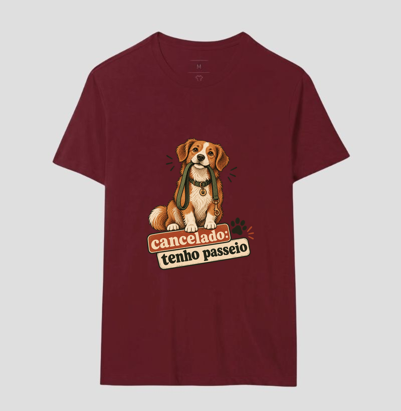 Camiseta Cachorro Engraçada "cancelado: tenho passeio" | Pelo & Pano - Imagem 18